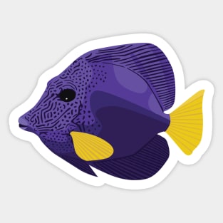 Purple Tang fish illustration Sticker